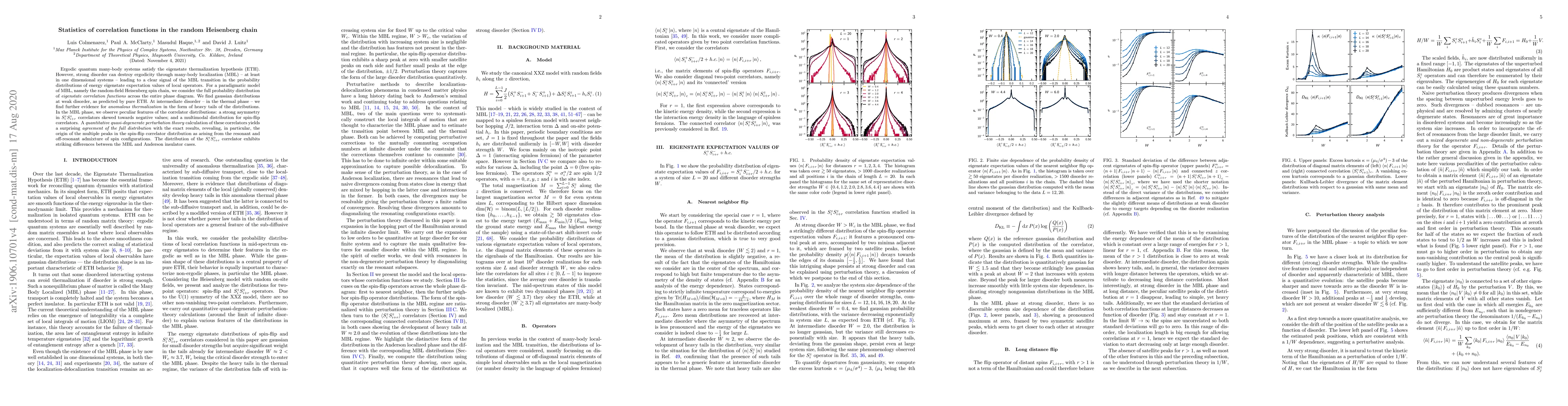 Thumbnail for Statistics of correlation functions in the random Heisenberg chain