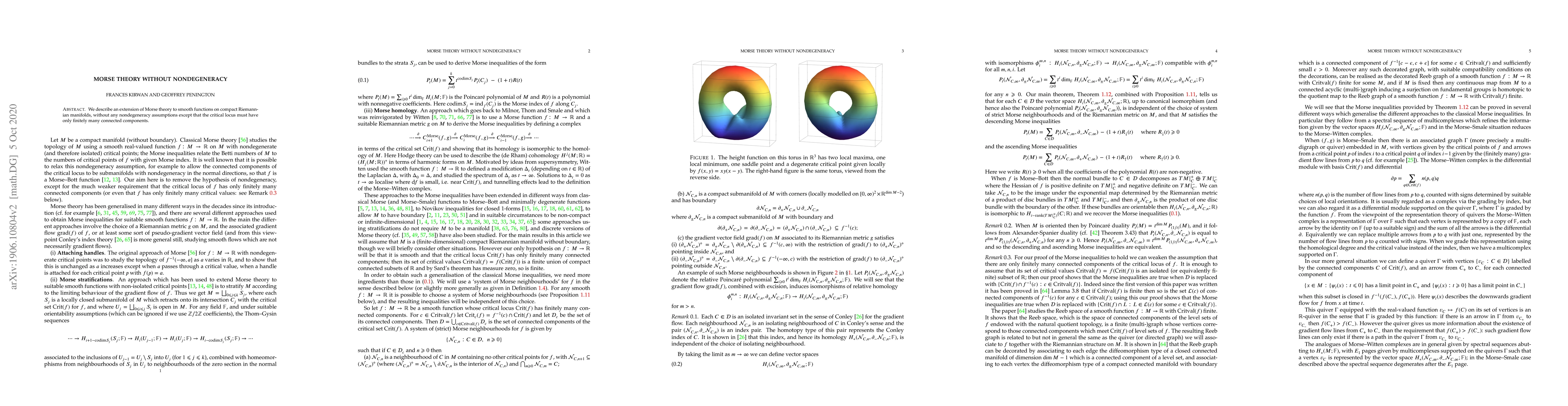 Thumbnail for Morse theory without nondegeneracy