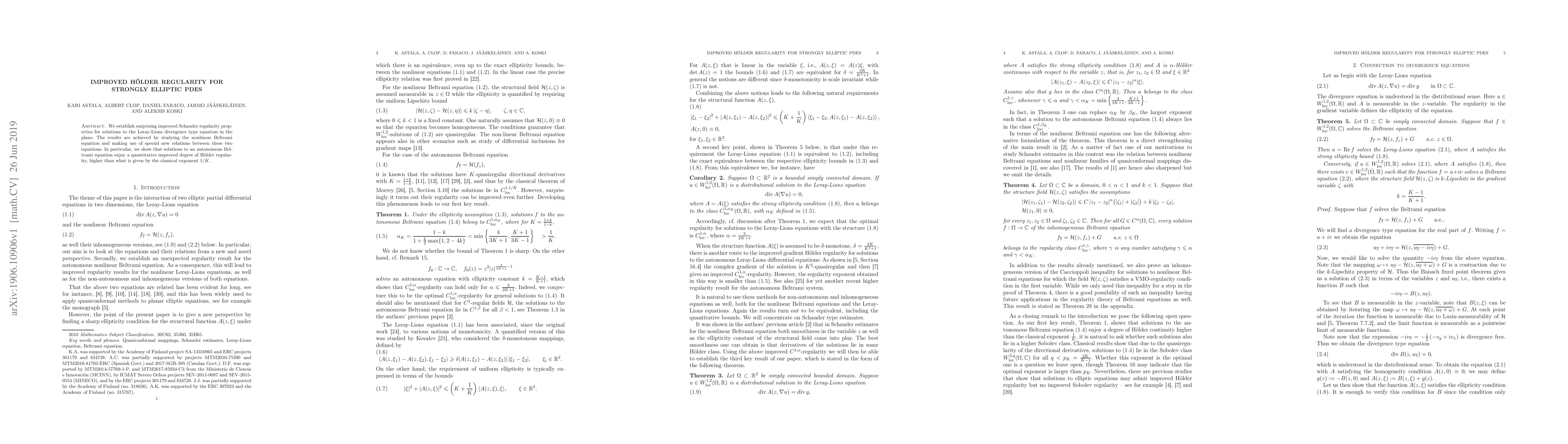 Thumbnail for Improved H\"older regularity for strongly elliptic PDEs