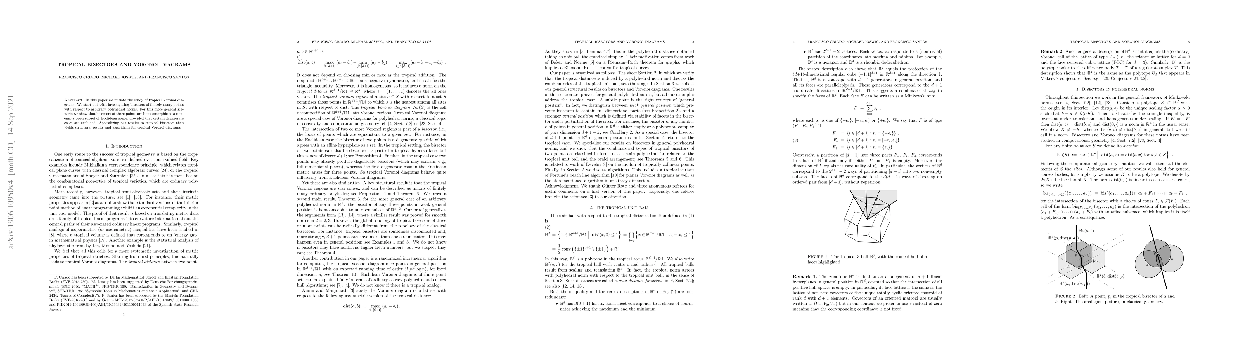 Thumbnail for Tropical bisectors and Voronoi diagrams