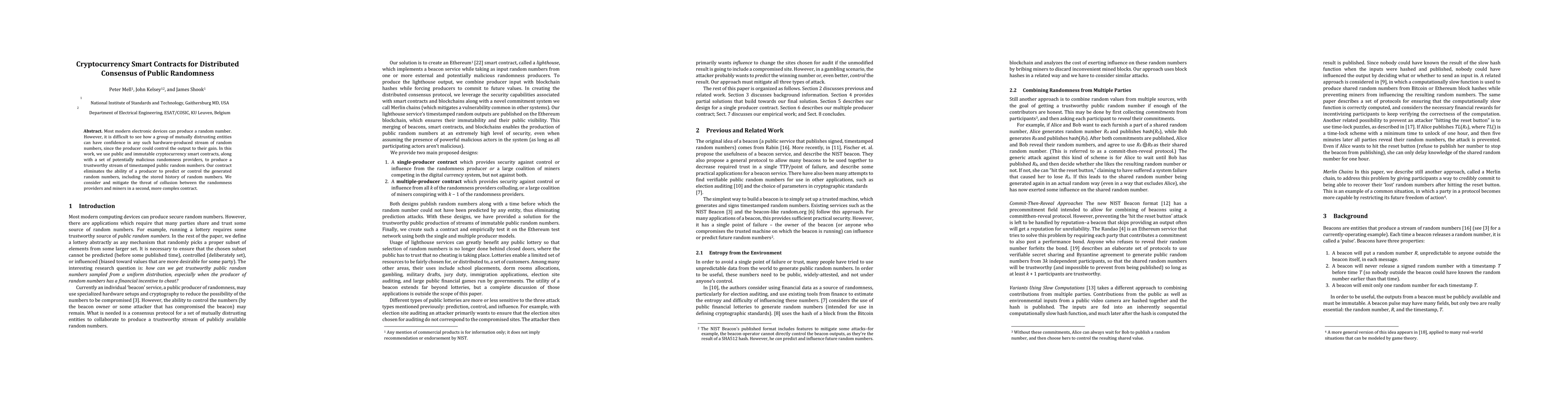 Thumbnail for Cryptocurrency Smart Contracts for Distributed Consensus of Public
  Randomness