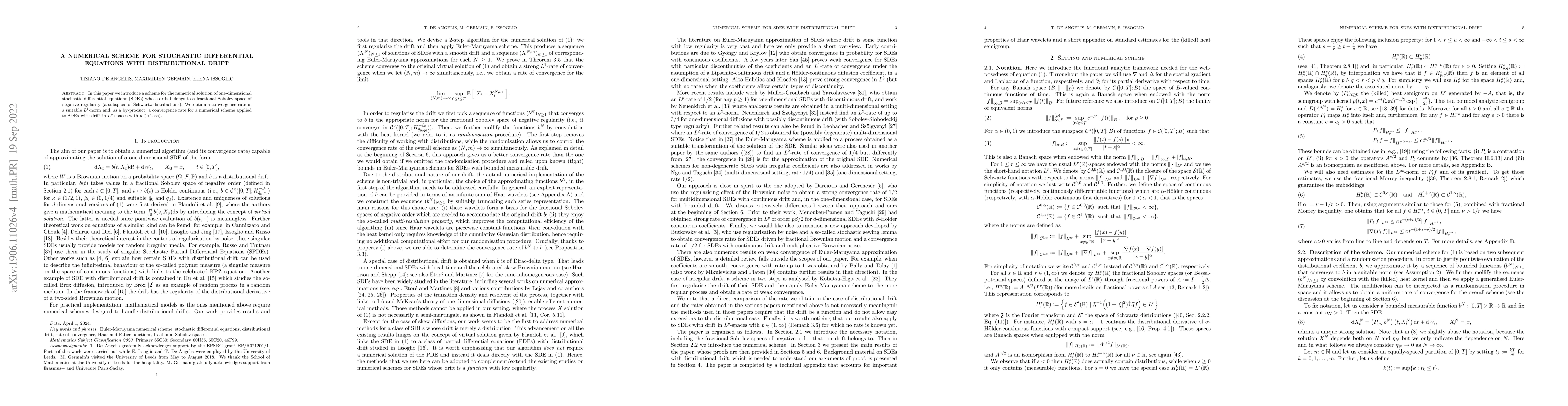 Thumbnail for A numerical scheme for stochastic differential equations with
  distributional drift