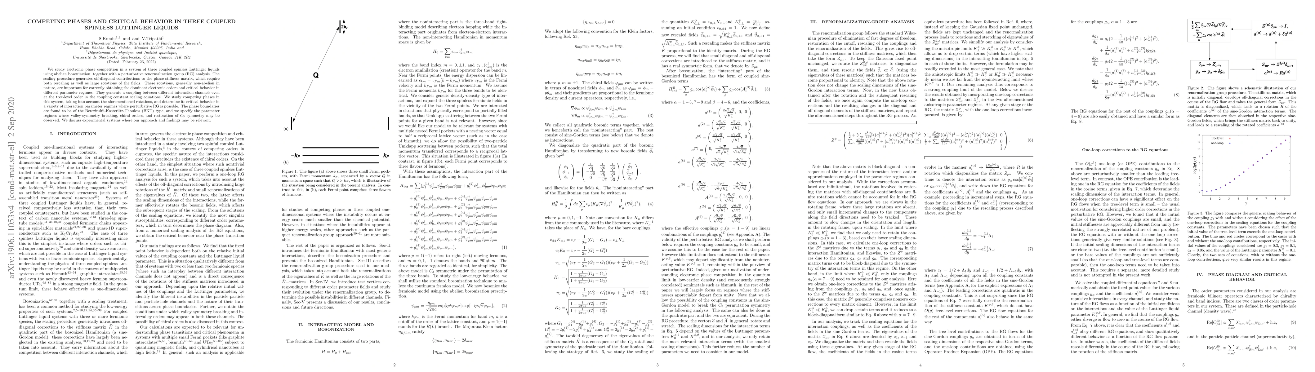 Thumbnail for Competing phases and critical behavior in three coupled spinless
  Luttinger liquids