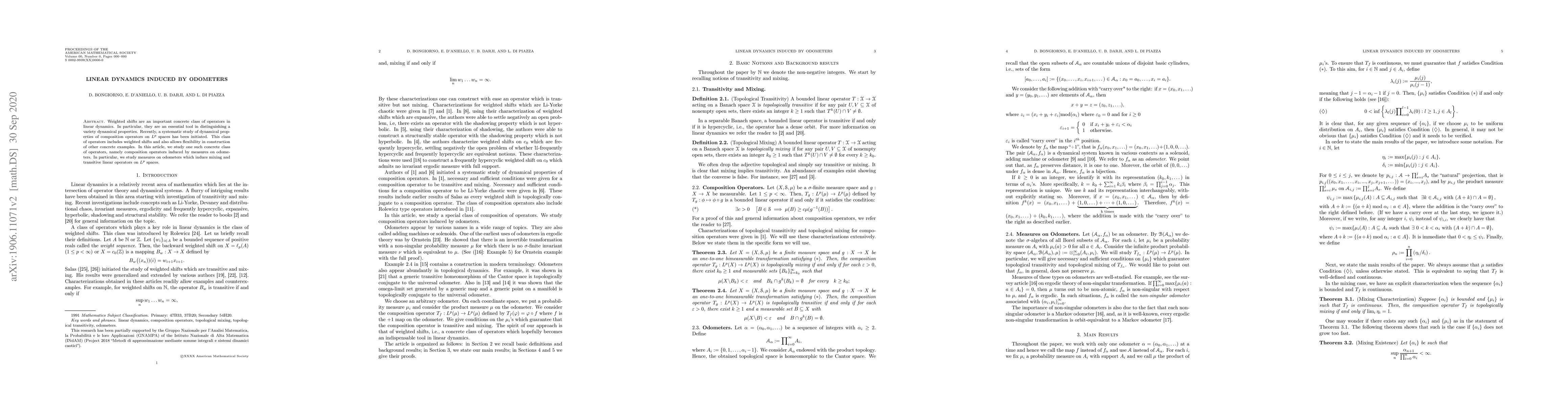 Thumbnail for Linear Dynamics Induced by Odometers
