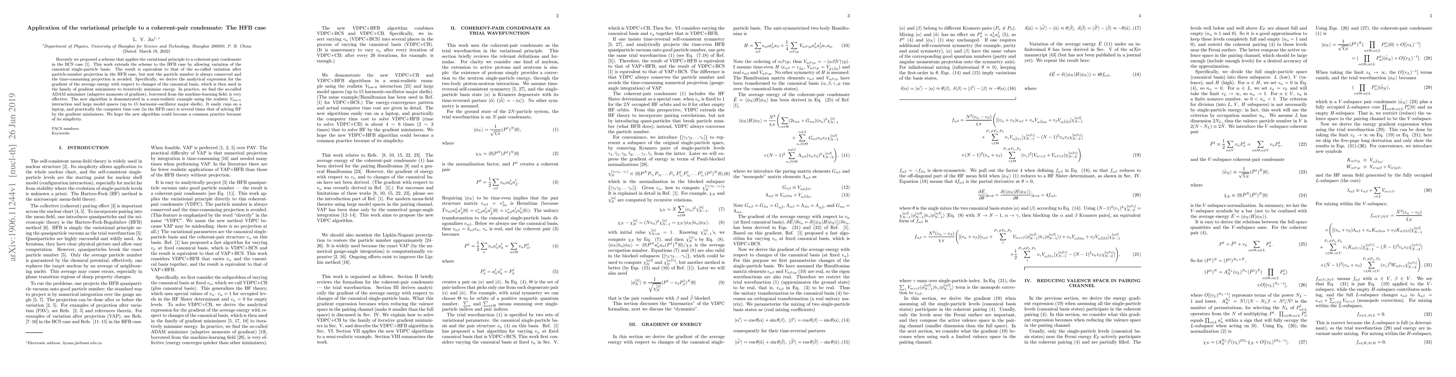 Thumbnail for Application of the variational principle to a coherent-pair condensate:
  The HFB case