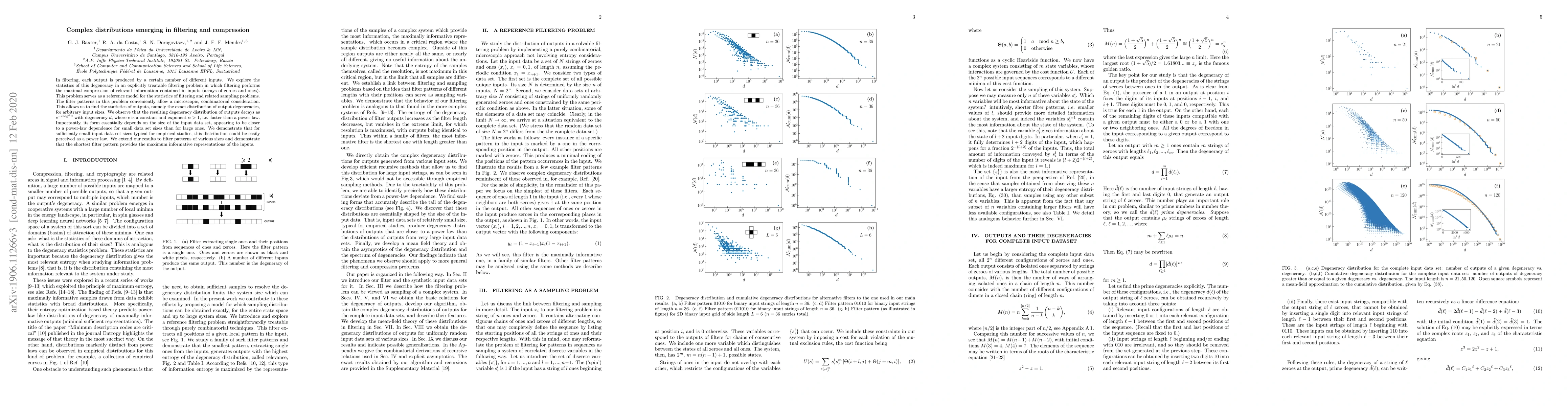 Thumbnail for Complex distributions emerging in filtering and compression