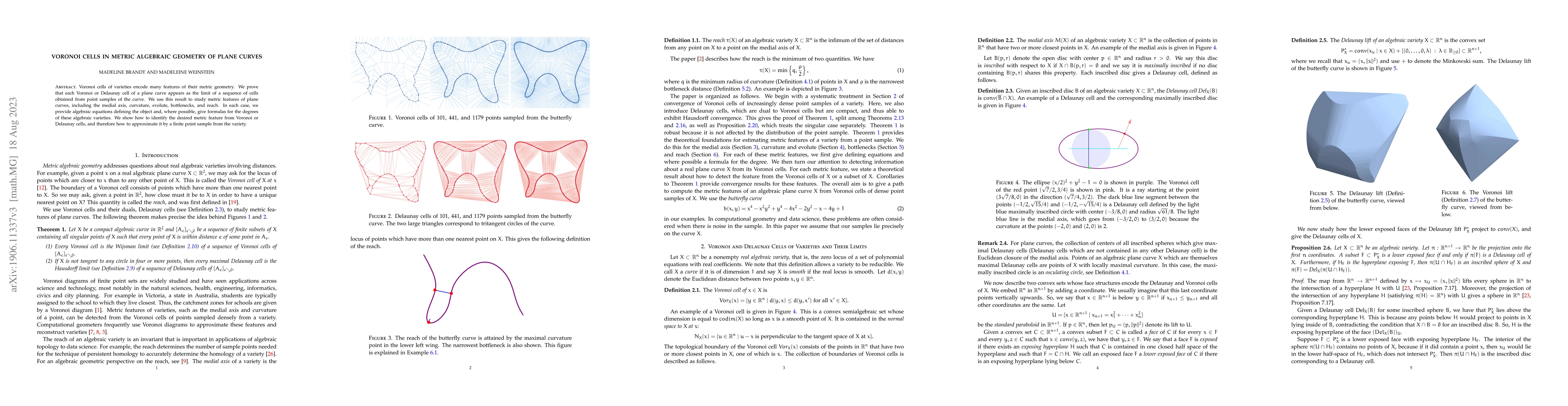 Thumbnail for Voronoi Cells in Metric Algebraic Geometry of Plane Curves