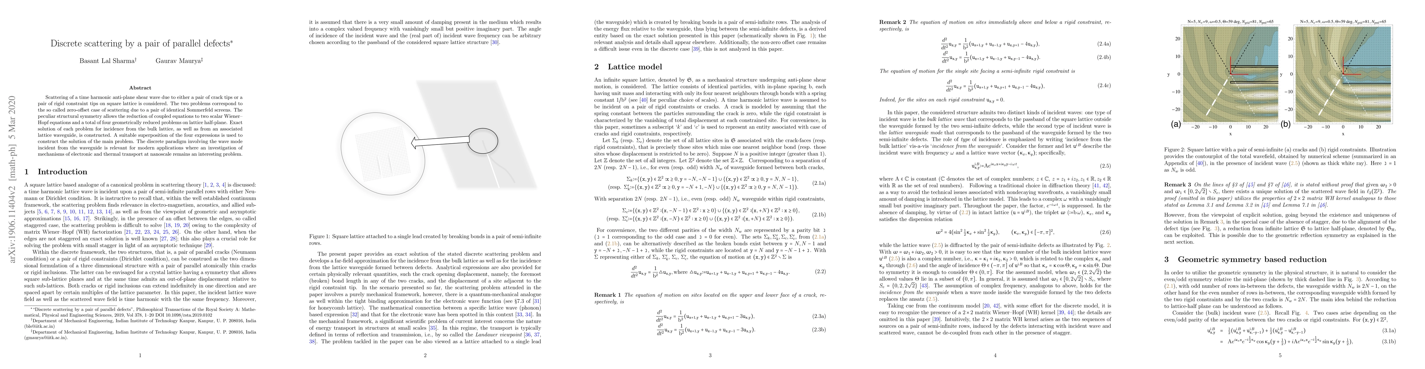 Thumbnail for Discrete scattering by a pair of parallel defects