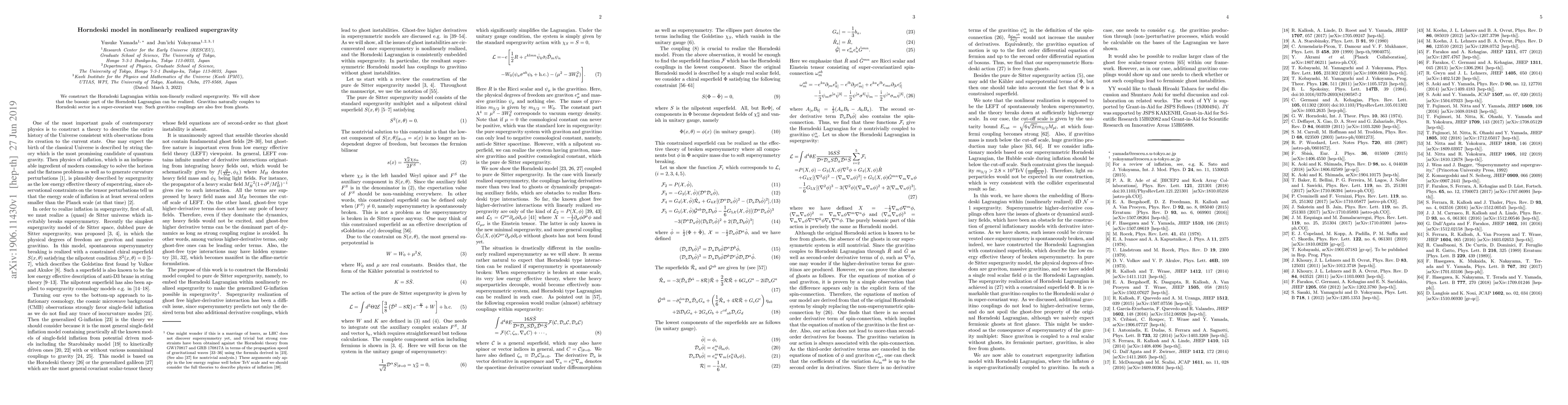 Thumbnail for Horndeski model in nonlinearly realized supergravity