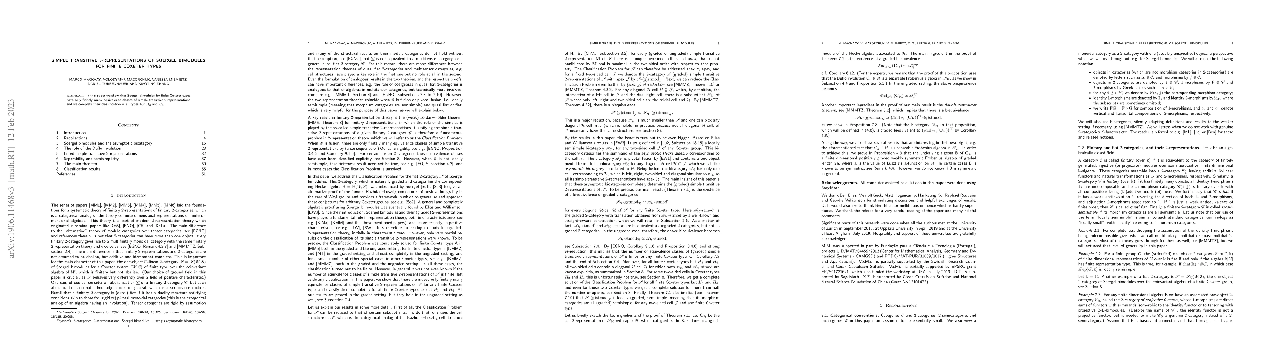 Thumbnail for Simple transitive $2$-representations of Soergel bimodules for finite
  Coxeter types