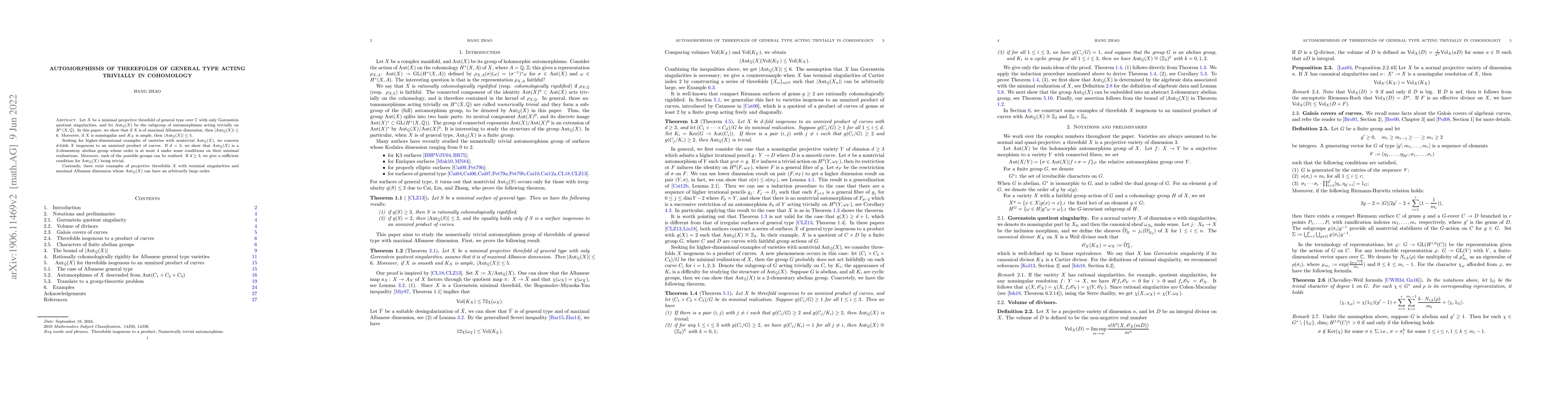 Thumbnail for Automorphisms of 3-folds of general type acting trivially on cohomology