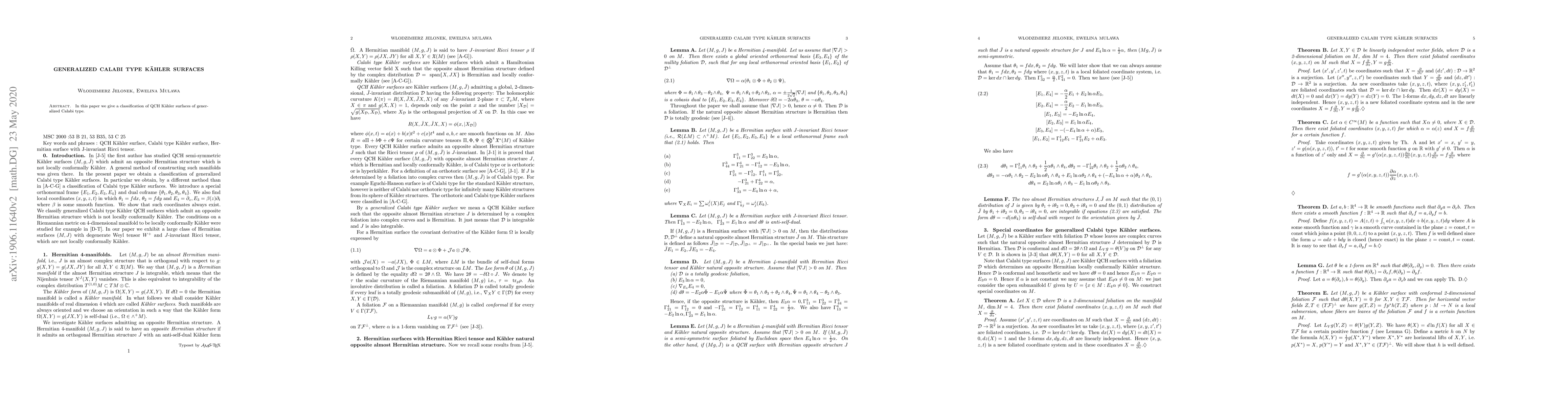 Thumbnail for Generalized Calabi type Kahler surfaces
