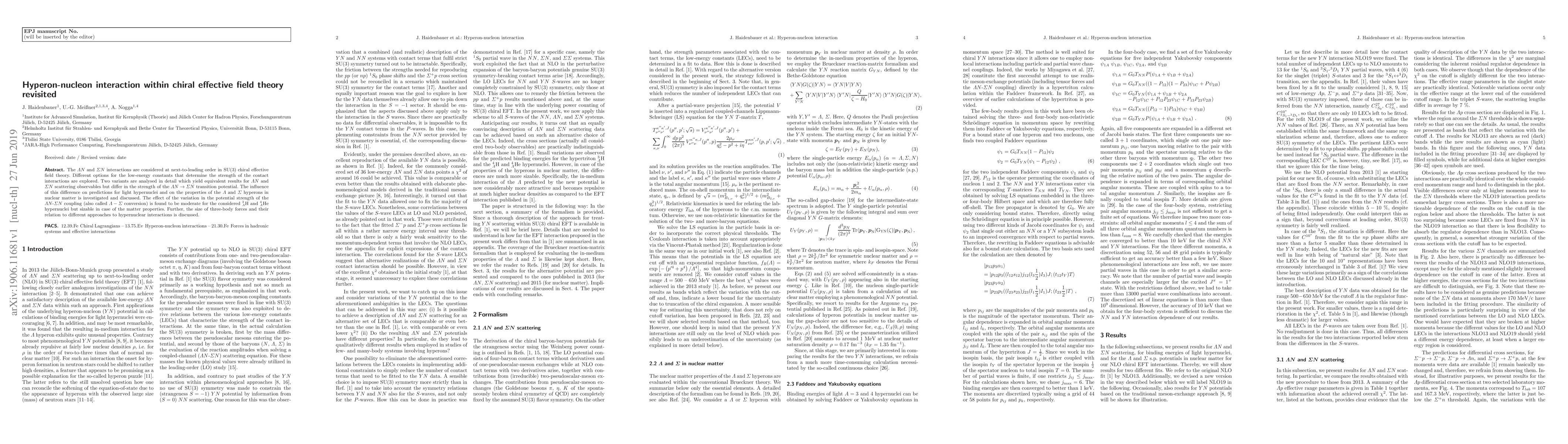 Thumbnail for Hyperon-nucleon interaction within chiral effective field theory
  revisited