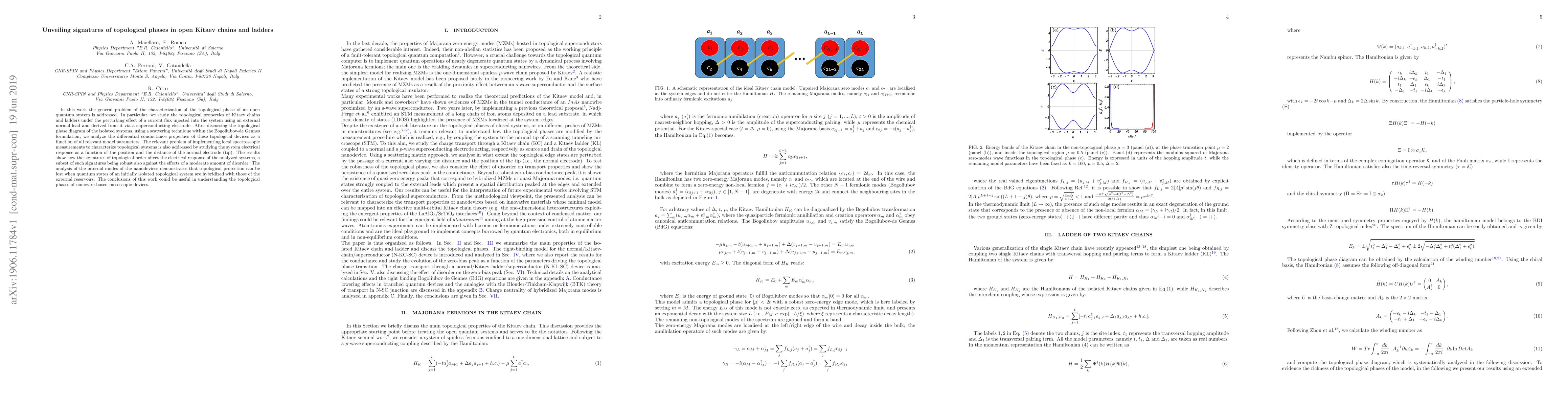 Thumbnail for Unveiling Signatures of Topological Phases in Open Kitaev Chains and
  Ladders