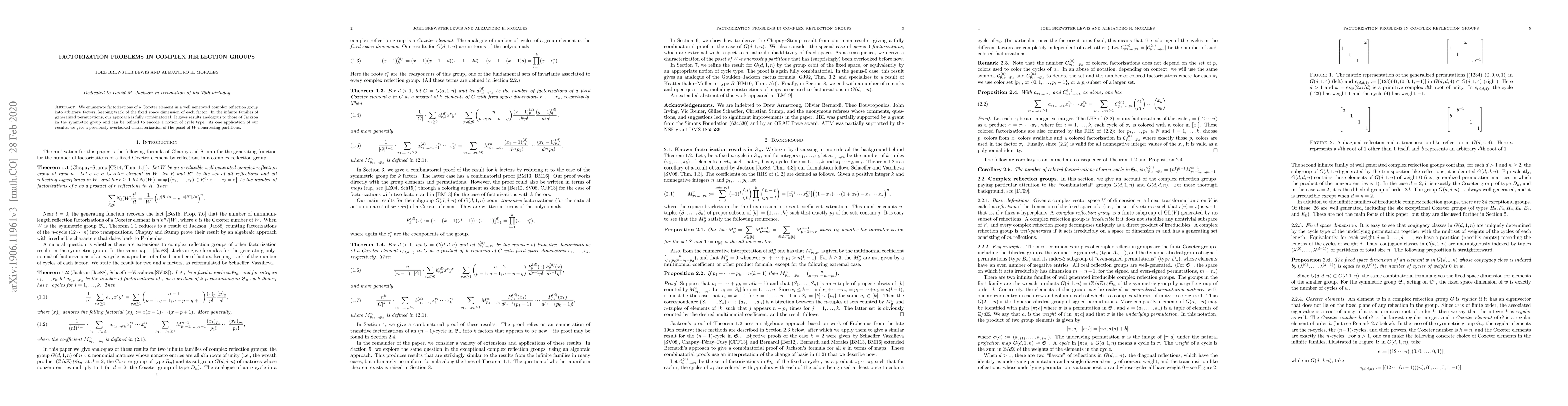 Thumbnail for Factorization problems in complex reflection groups