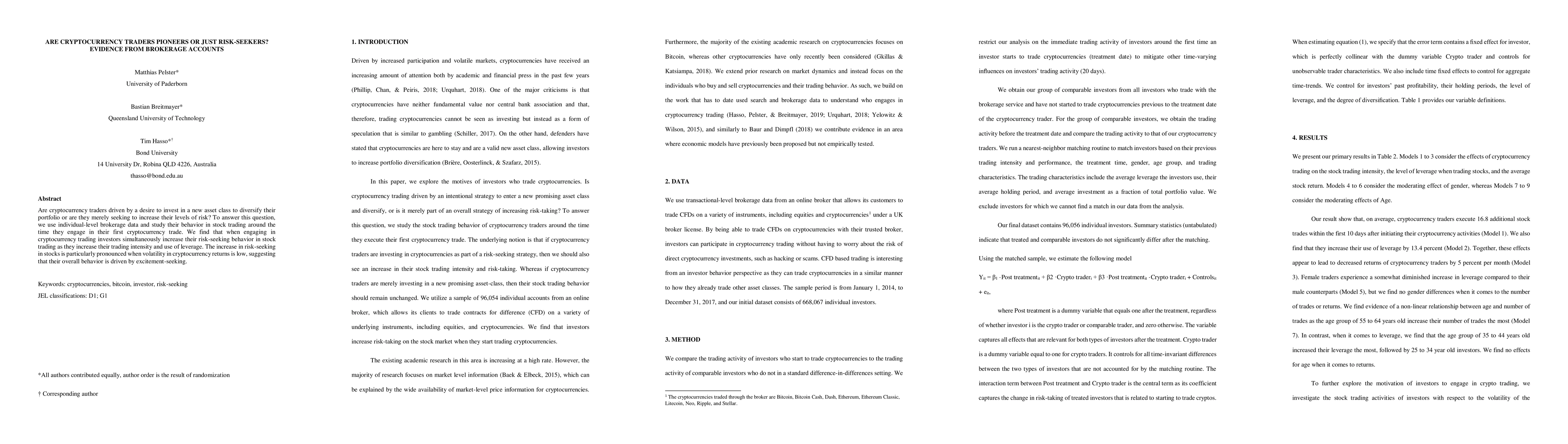 Thumbnail for Are cryptocurrency traders pioneers or just risk-seekers? Evidence from
  brokerage accounts