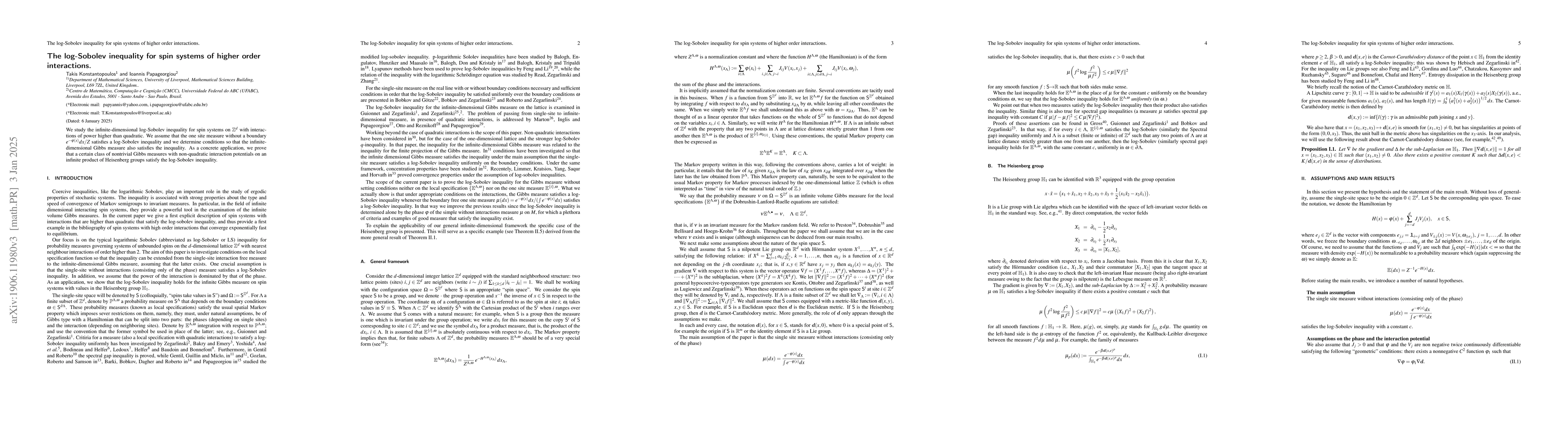 Thumbnail for The log-Sobolev inequality for spin systems of higher order interactions