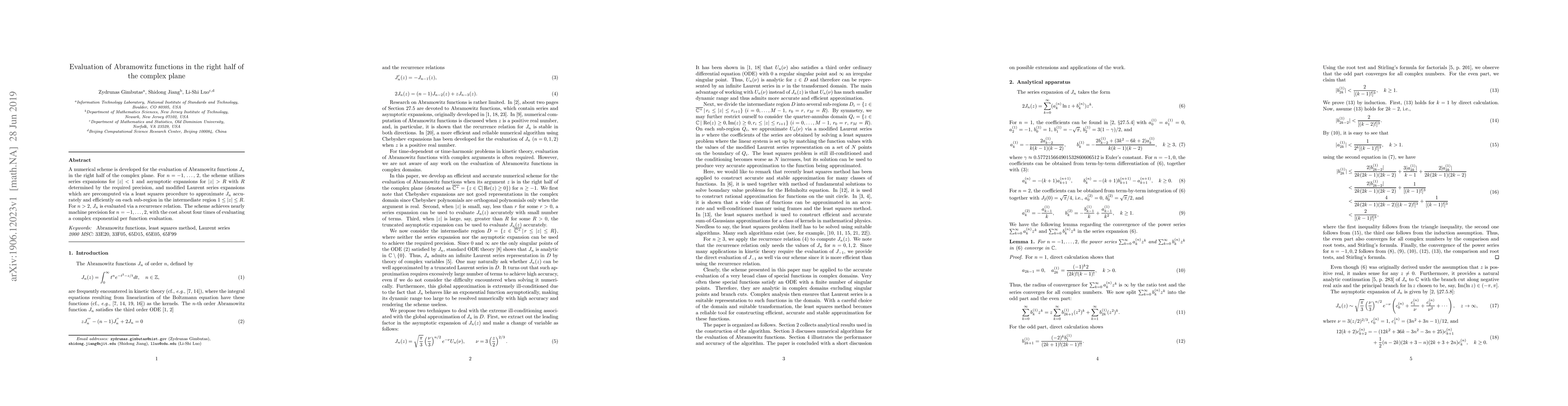 Thumbnail for Evaluation of Abramowitz functions in the right half of the complex
  plane