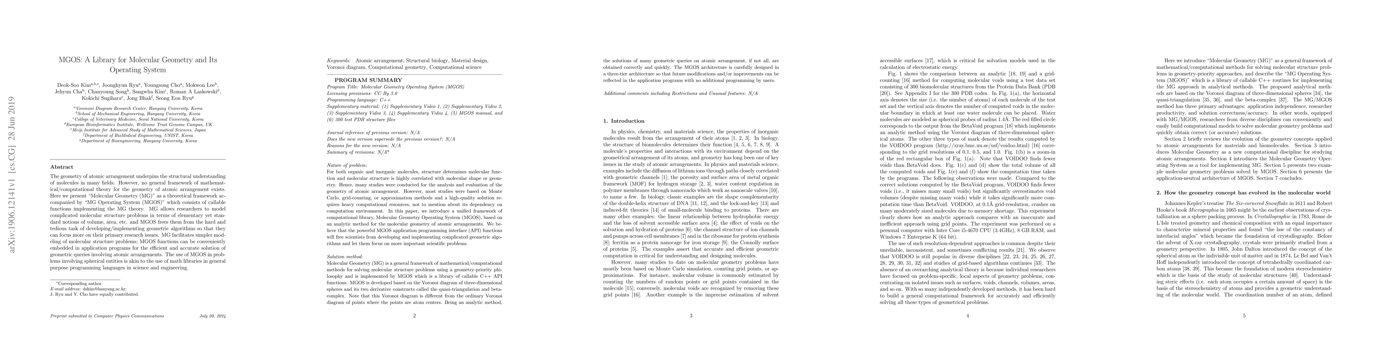Thumbnail for MGOS: A Library for Molecular Geometry and its Operating System