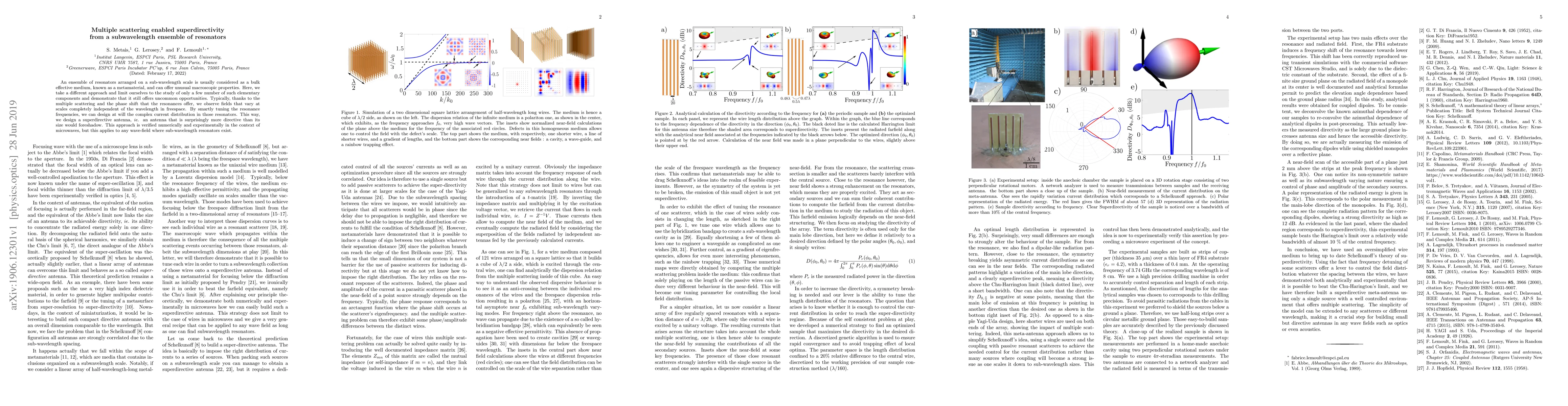 Thumbnail for Multiple scattering enabled superdirectivity from a subwavelength
  ensemble of resonators