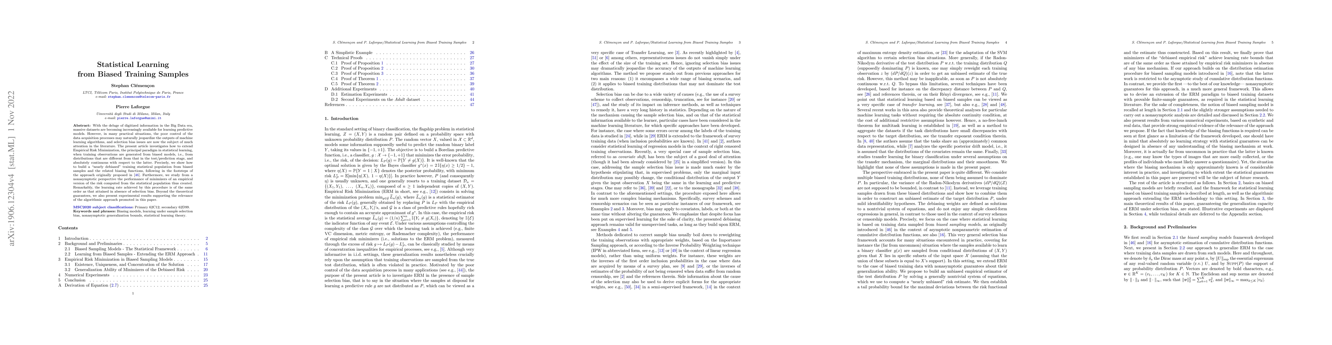 Thumbnail for Statistical Learning from Biased Training Samples