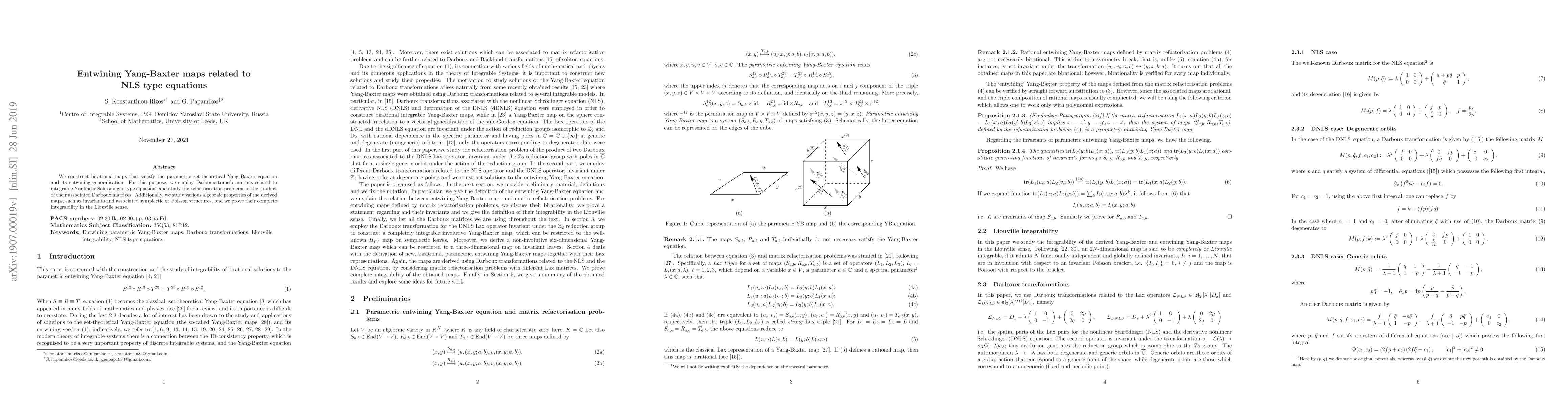 Thumbnail for Entwining Yang-Baxter maps related to NLS type equations