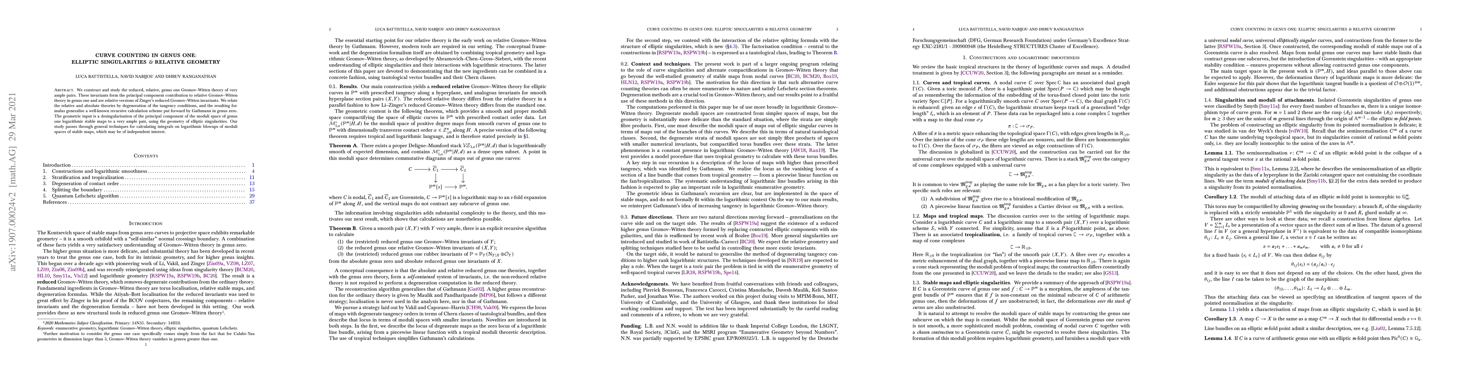 Thumbnail for Curve counting in genus one: elliptic singularities & relative geometry