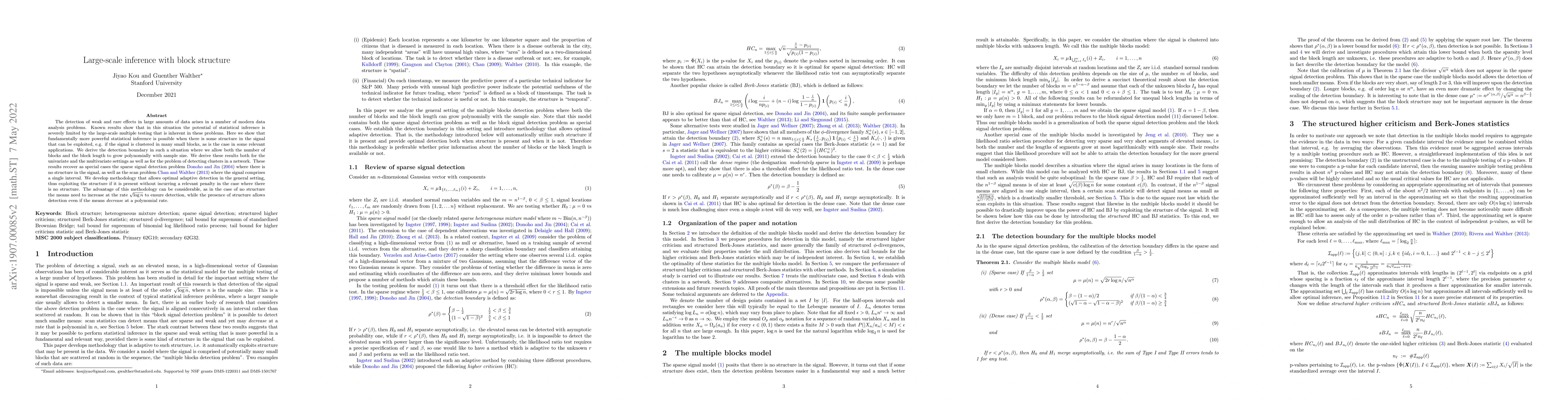Thumbnail for Large-scale inference with block structure