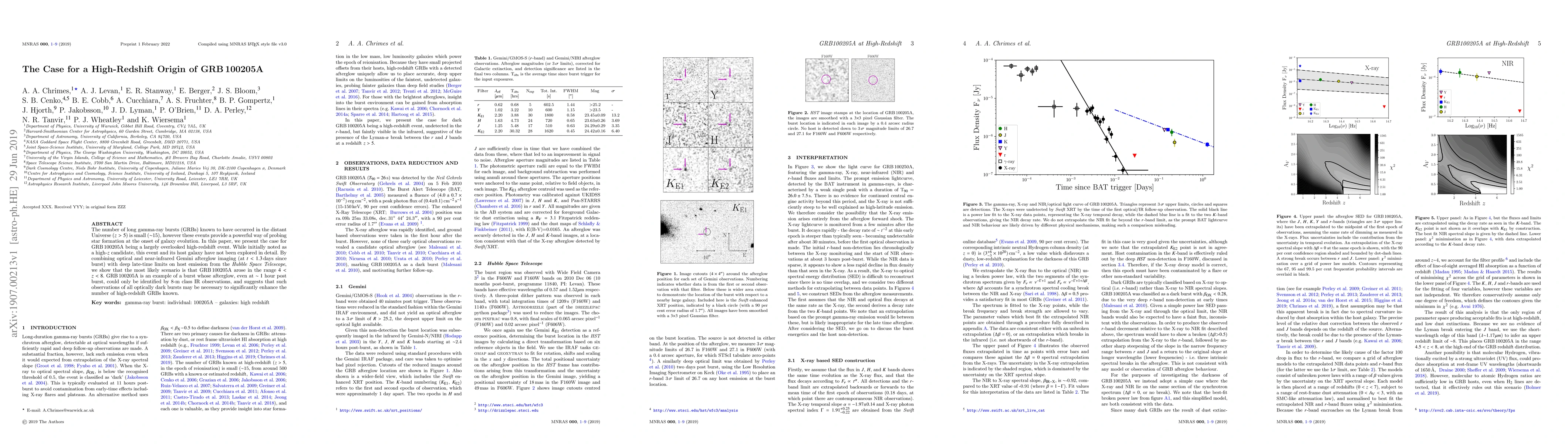 Thumbnail for The Case for a High-Redshift Origin of GRB100205A