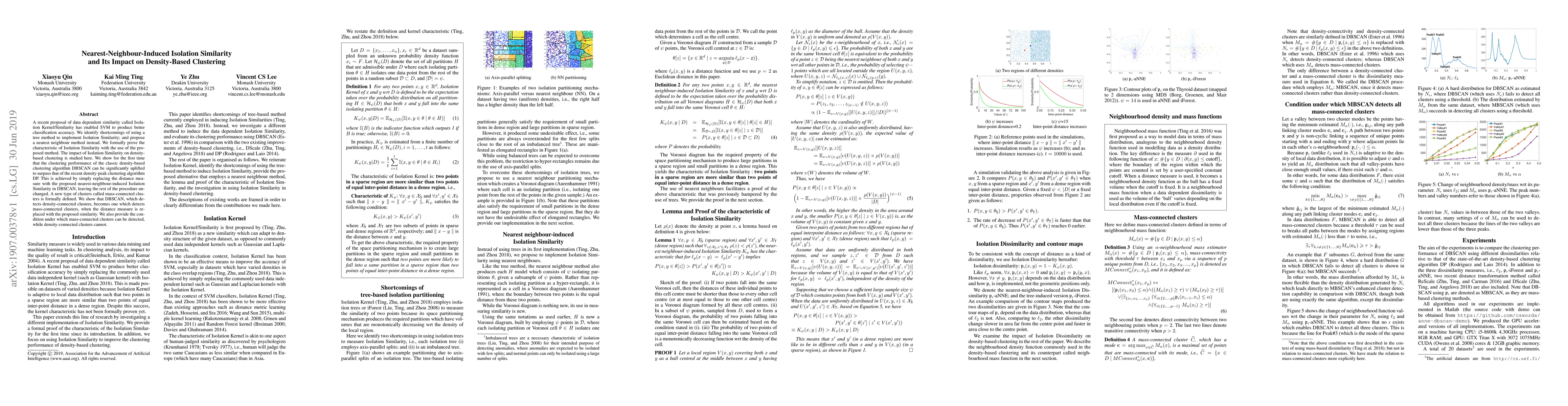 Thumbnail for Nearest-Neighbour-Induced Isolation Similarity and its Impact on
  Density-Based Clustering