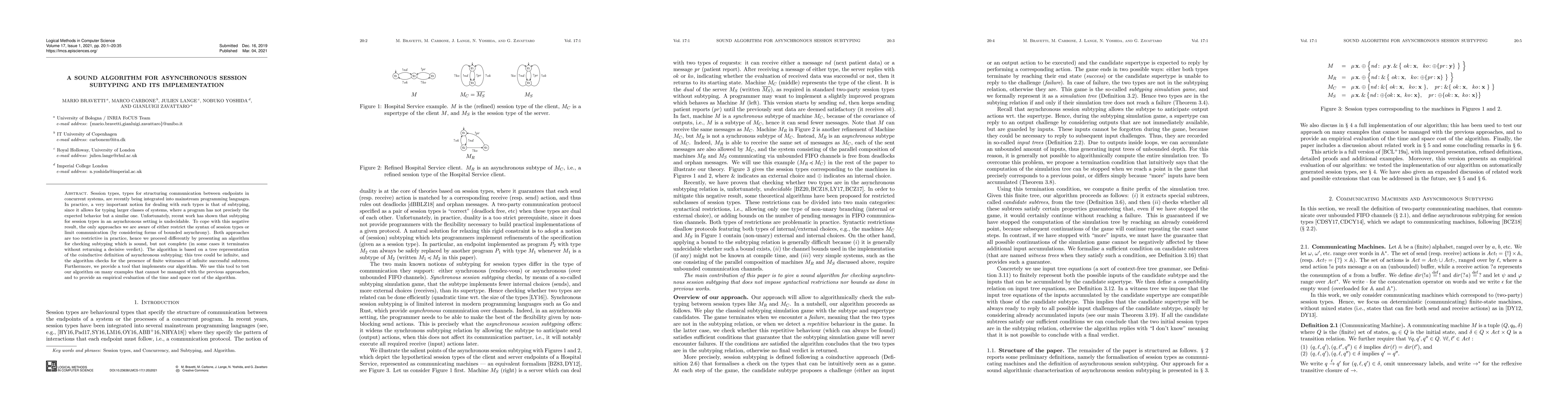 Thumbnail for A Sound Algorithm for Asynchronous Session Subtyping and its
  Implementation