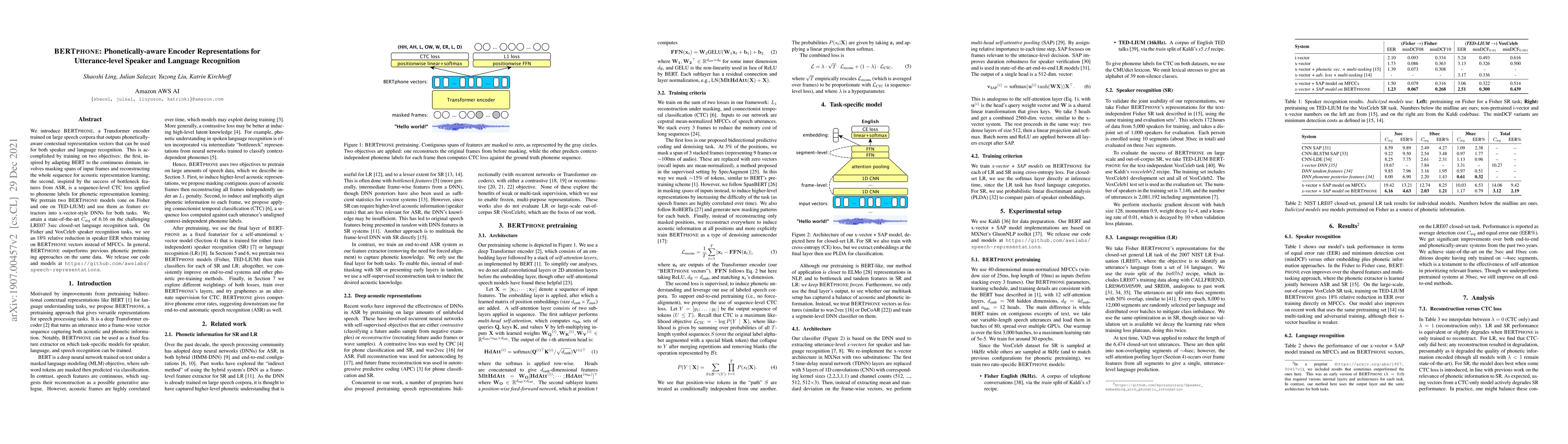 Thumbnail for BERTphone: Phonetically-Aware Encoder Representations for
  Utterance-Level Speaker and Language Recognition