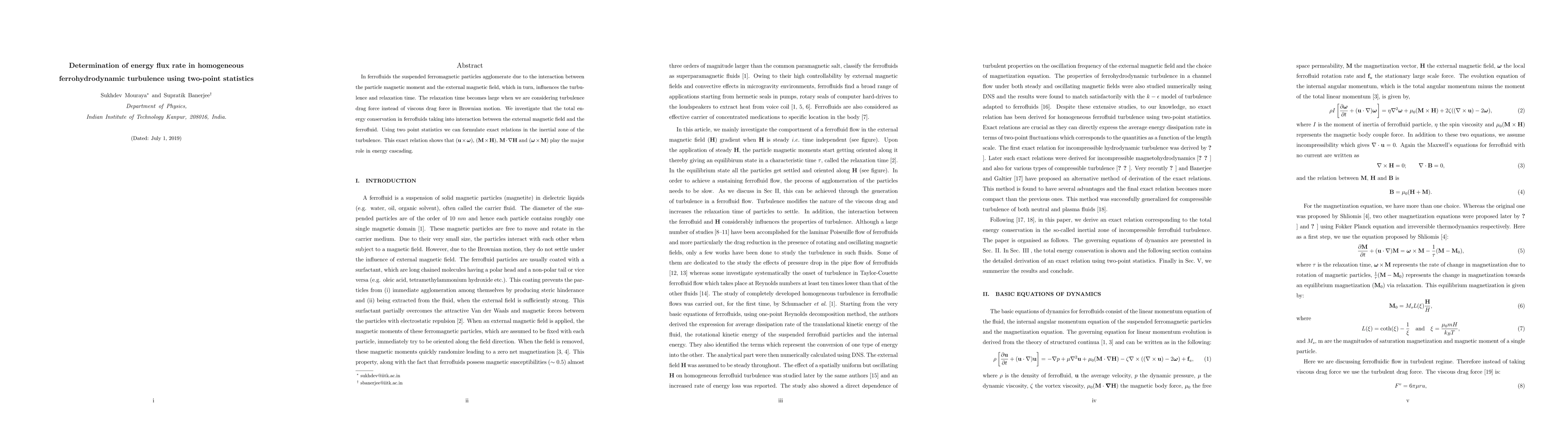 Thumbnail for Determination of energy flux rate in homogeneous ferrohydrodynamic
  turbulence using two-point statistics
