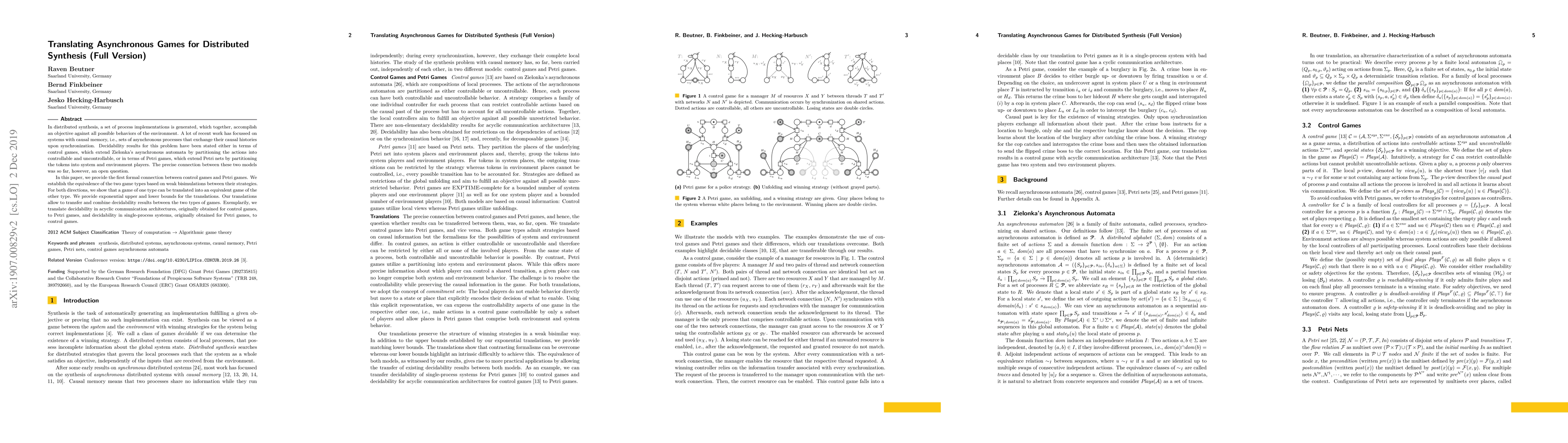 Thumbnail for Translating Asynchronous Games for Distributed Synthesis (Full Version)