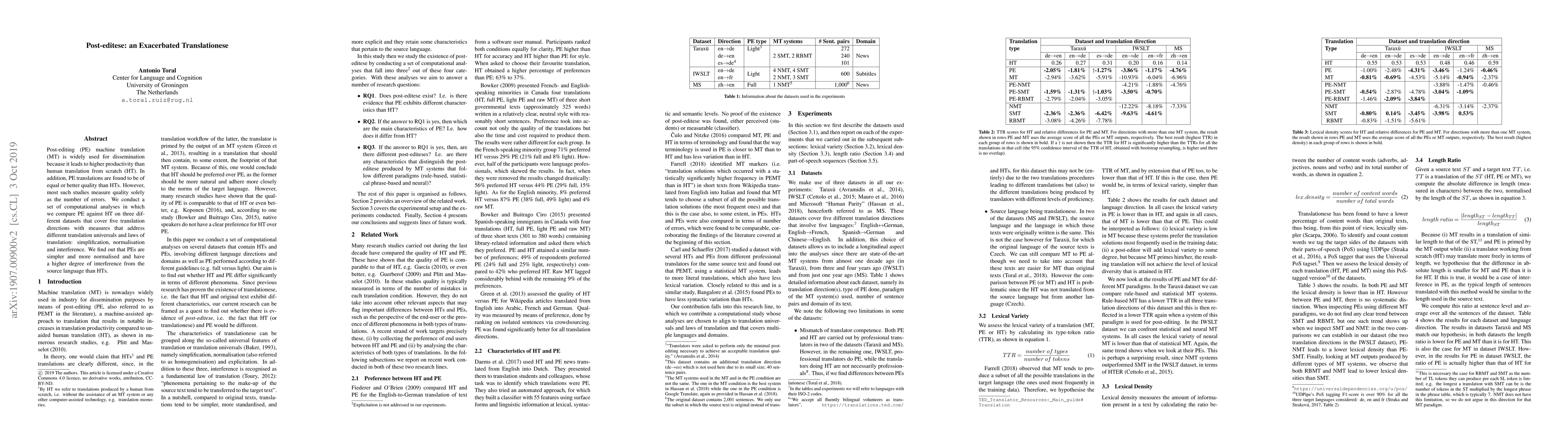 Thumbnail for Post-editese: an Exacerbated Translationese