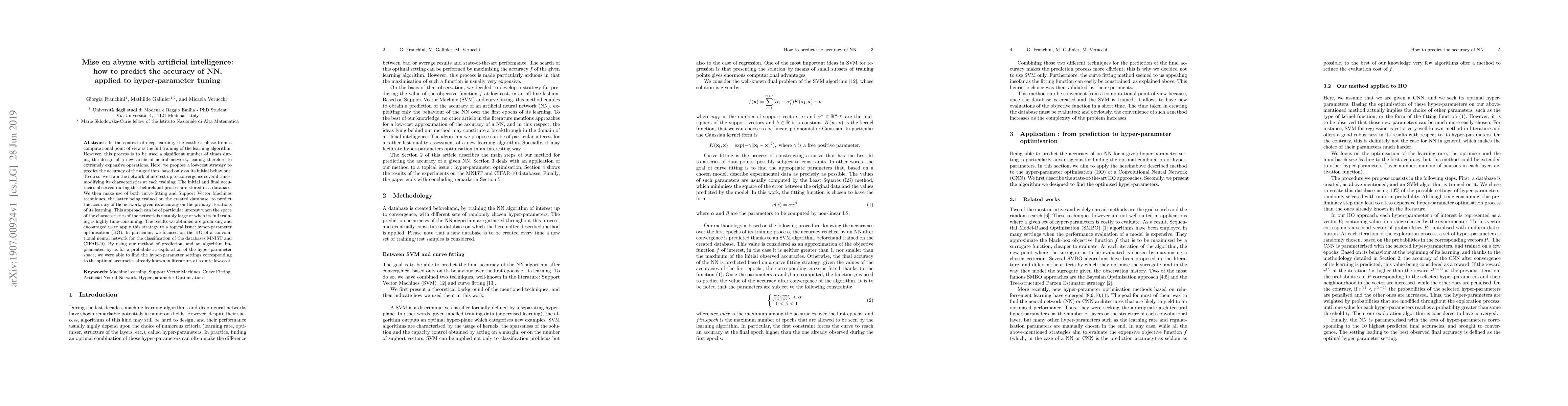 Thumbnail for Mise en abyme with artificial intelligence: how to predict the accuracy
  of NN, applied to hyper-parameter tuning