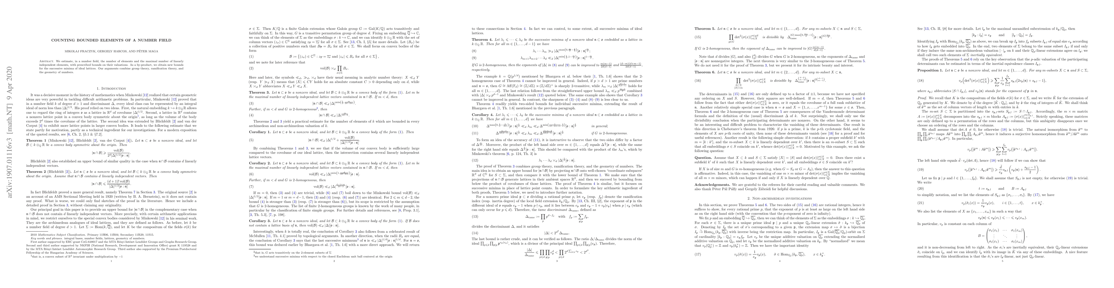 Thumbnail for Counting bounded elements of a number field