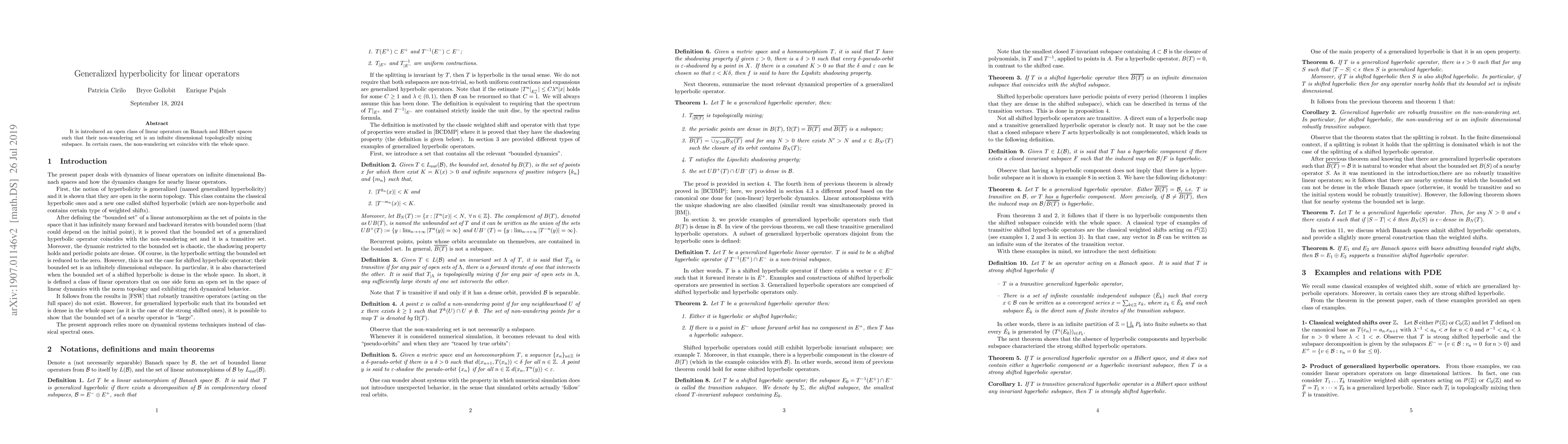 Thumbnail for Generalized hyperbolicity for linear operators