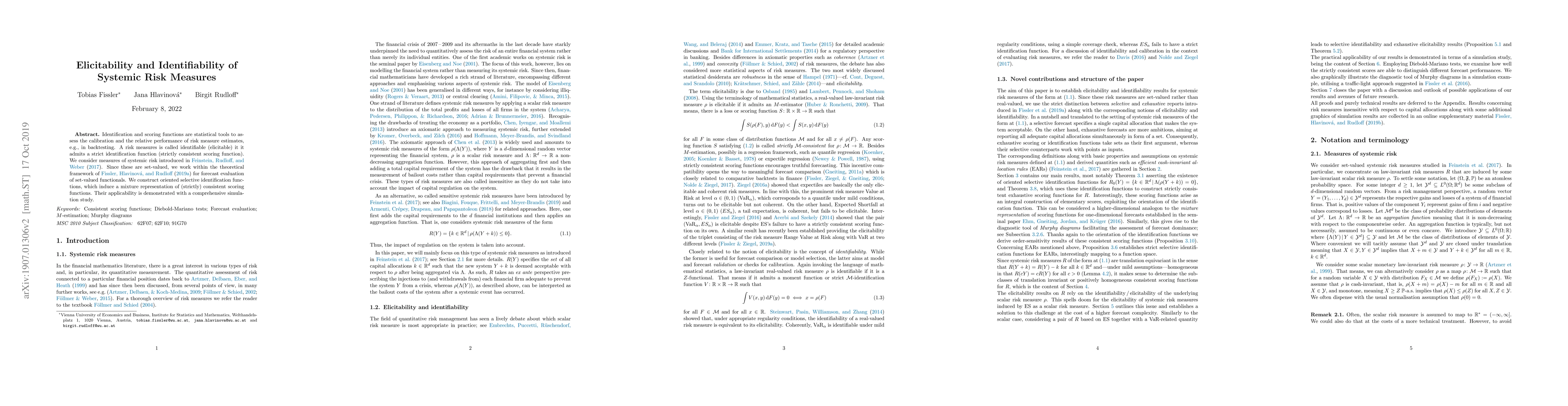 Thumbnail for Elicitability and Identifiability of Systemic Risk Measures