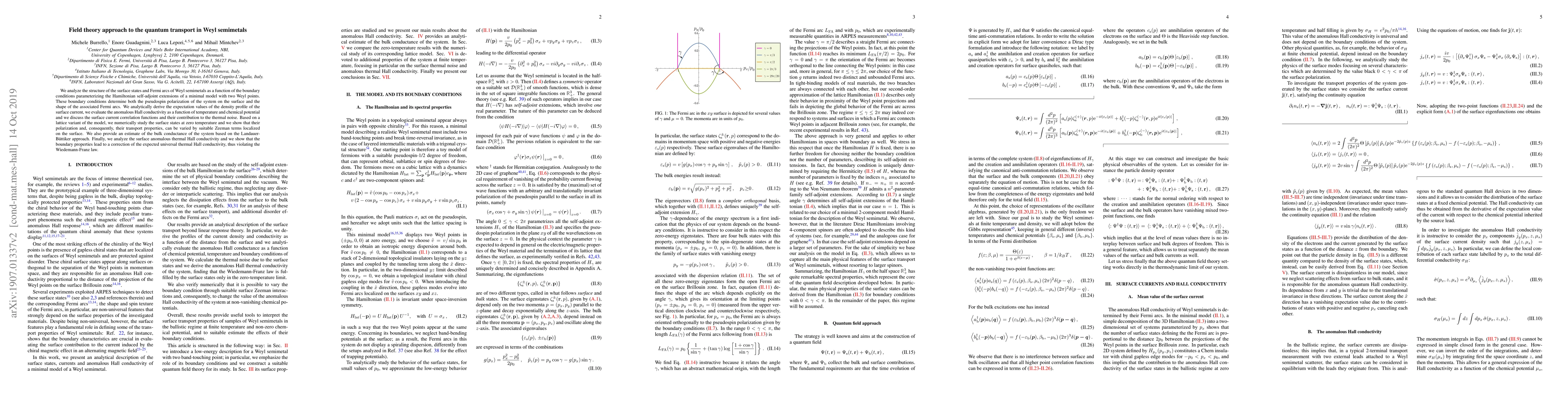 Thumbnail for Field theory approach to the quantum transport in Weyl semimetals
