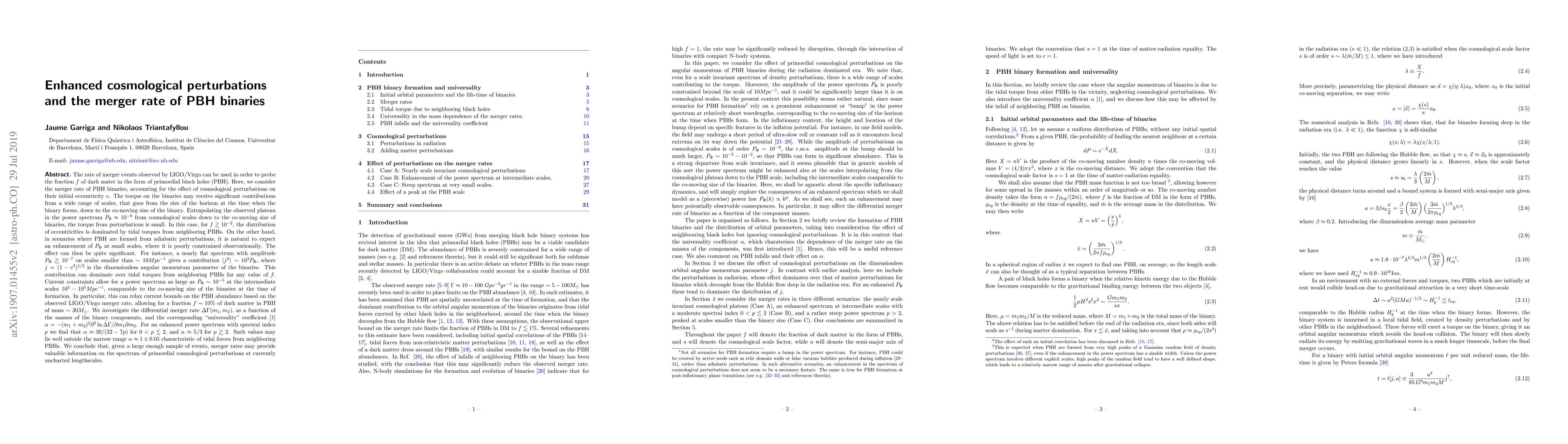 Thumbnail for Enhanced cosmological perturbations and the merger rate of PBH binaries