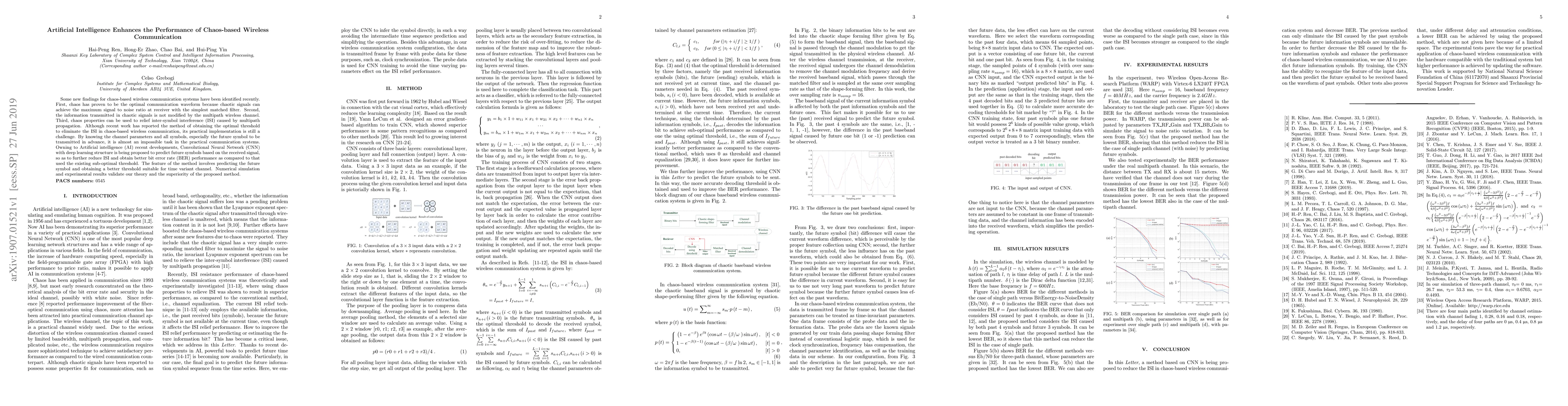 Thumbnail for Artificial Intelligence Enhances the Performance of Chaos-based Wireless
  Communication