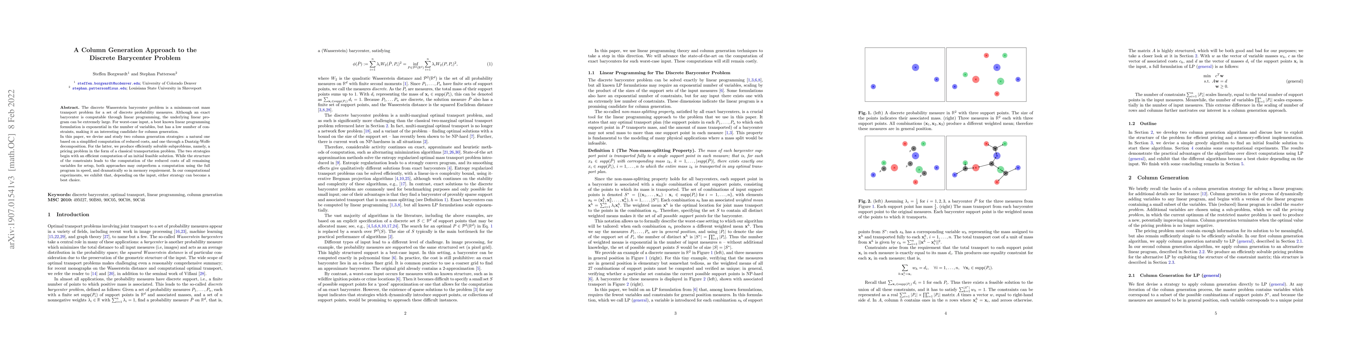 Thumbnail for A Column Generation Approach to the Discrete Barycenter Problem