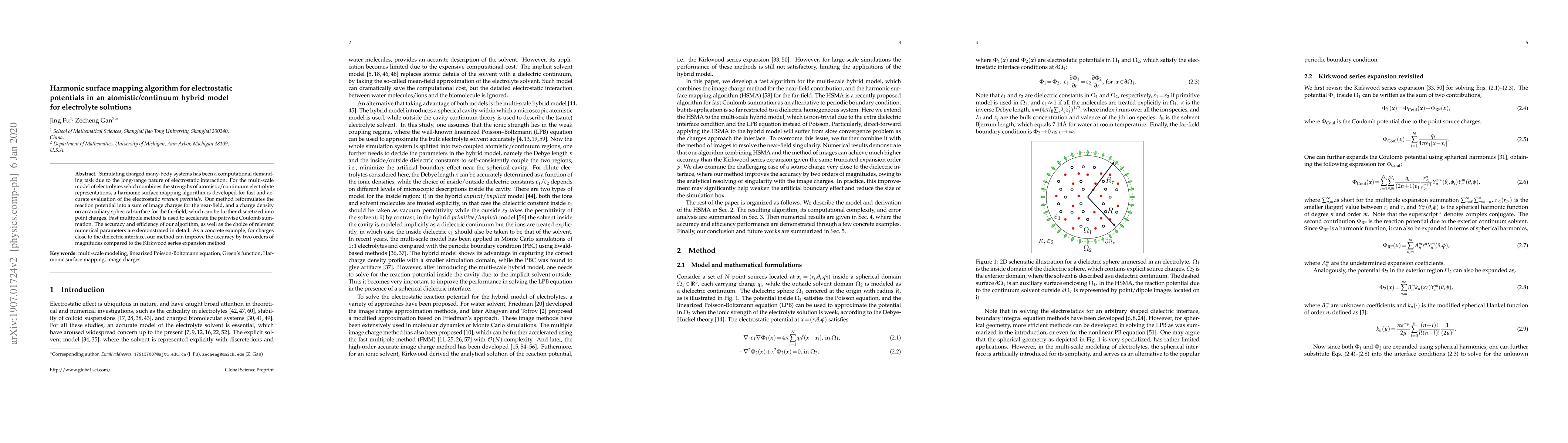 Thumbnail for Harmonic surface mapping algorithm for electrostatic potentials in an
  atomistic/continuum hybrid model for electrolyte solutions