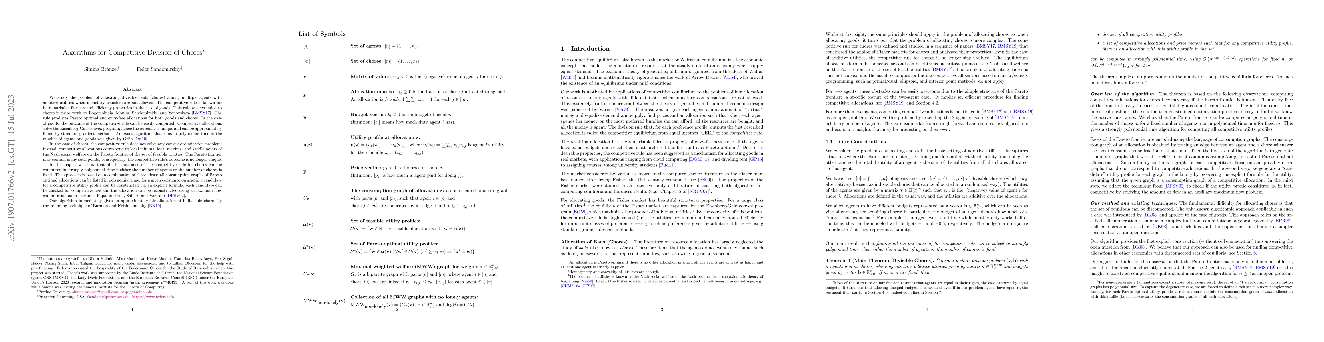 Thumbnail for Algorithms for Competitive Division of Chores