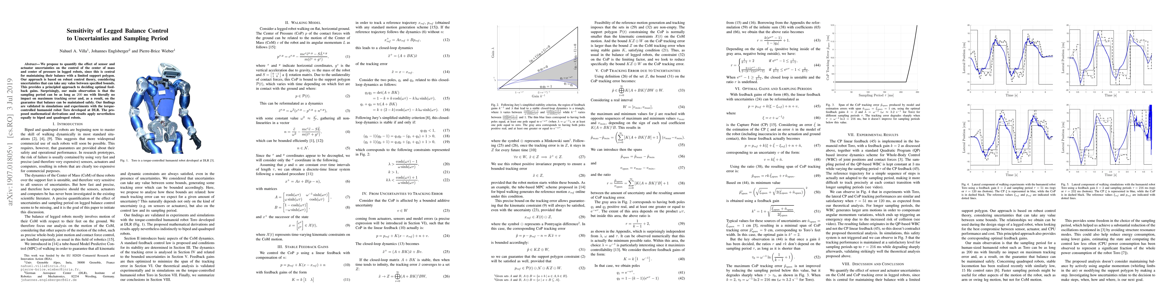 Thumbnail for Sensitivity of Legged Balance Control to Uncertainties and Sampling
  Period