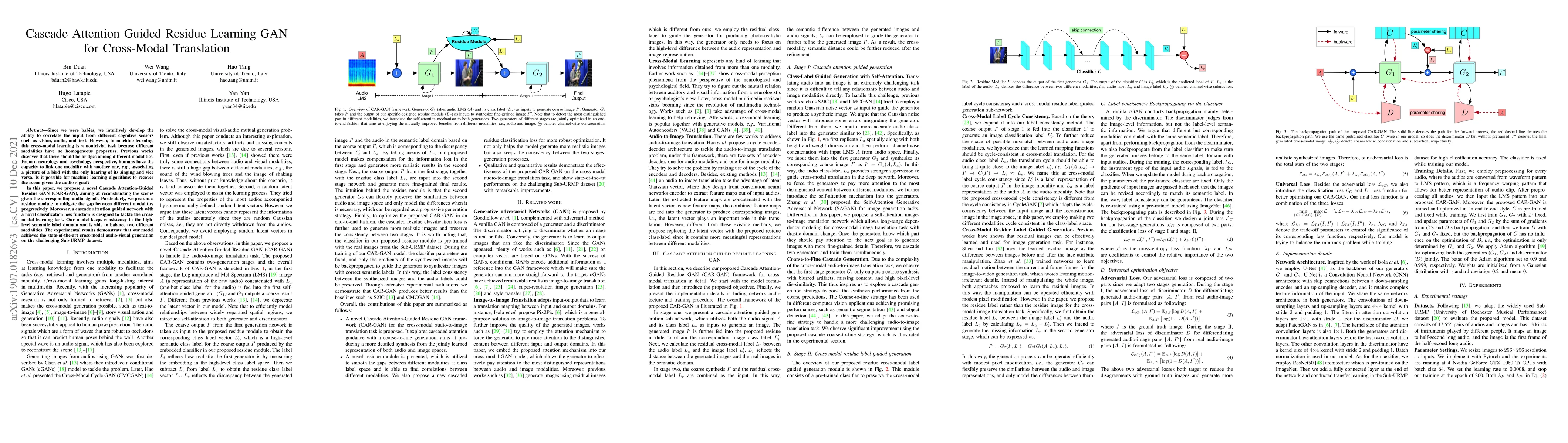 Thumbnail for Cascade Attention Guided Residue Learning GAN for Cross-Modal
  Translation