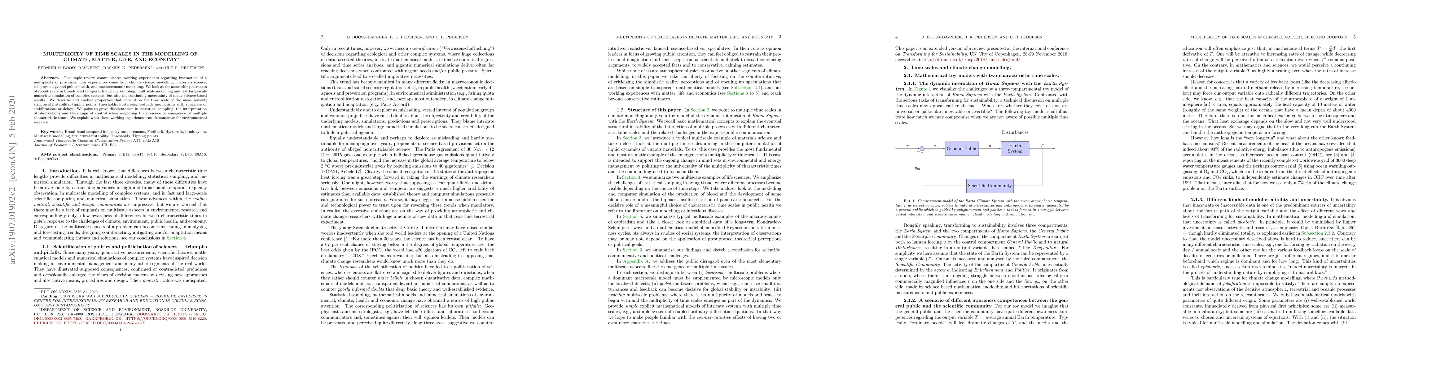 Thumbnail for Multiplicity of time scales in climate, matter, life, and economy