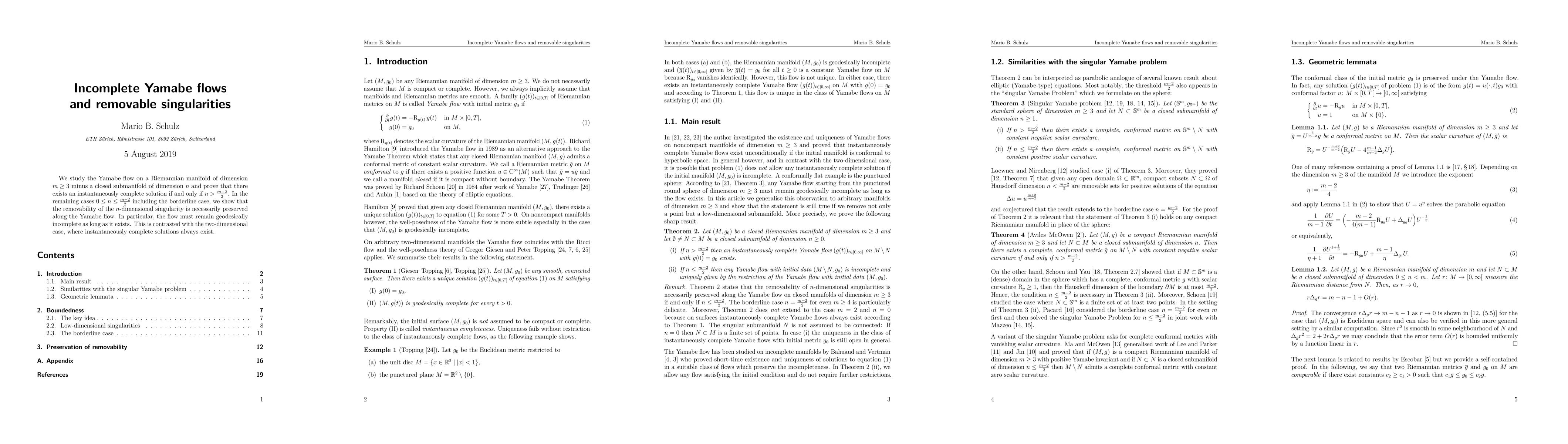 Thumbnail for Incomplete Yamabe flows and removable singularities