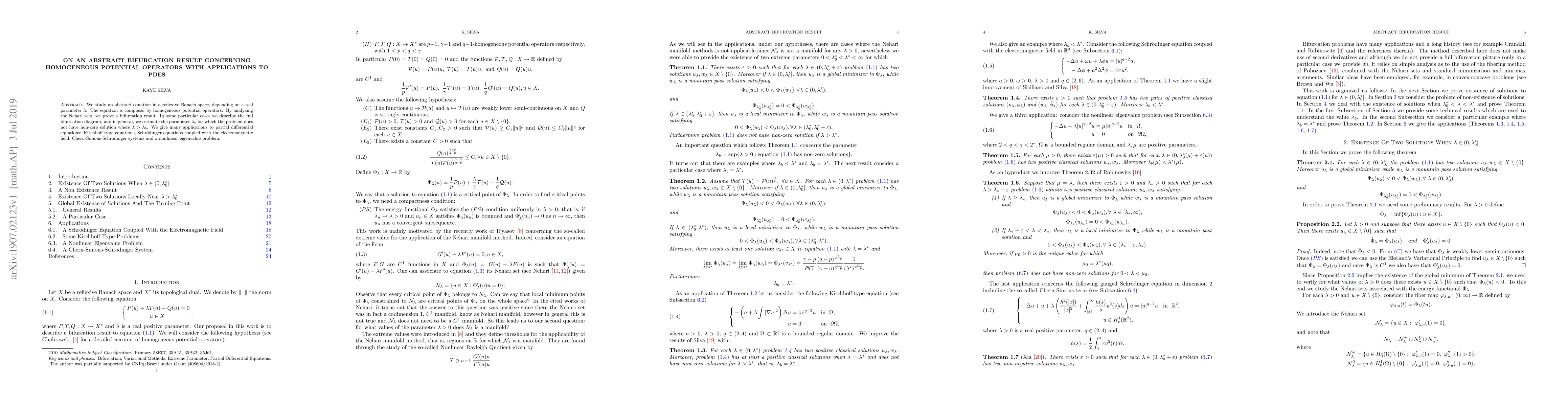 Thumbnail for On an abstract bifurcation result concerning homogeneous potential
  operators with applications to PDEs